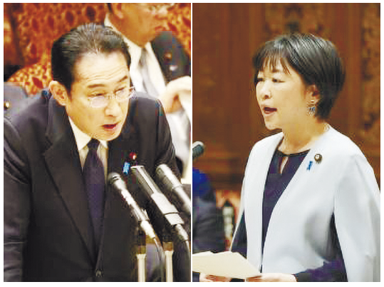 田村議員（右）による力強い訴えが実り、岸田総理が「年収の壁」見直しに取り組むことを明言した
